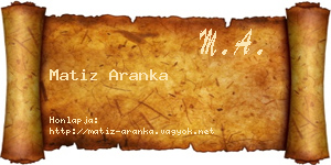 Matiz Aranka névjegykártya