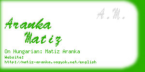 aranka matiz business card